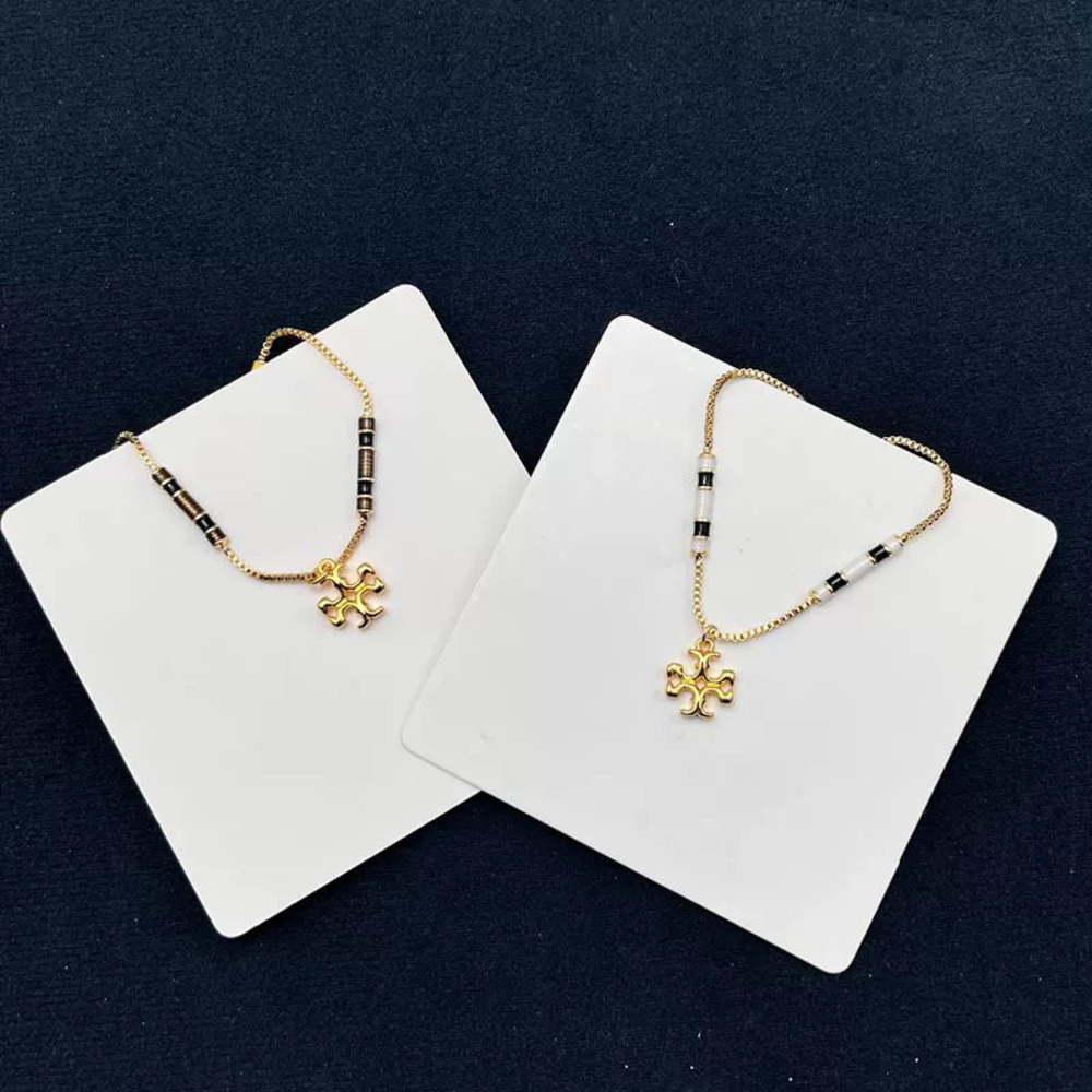 Tory Burch Two Tone Enamel Alphabet Necklace